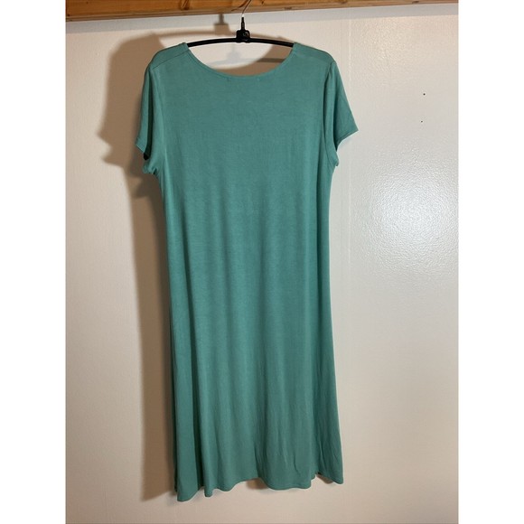 Peruvian Connection Women’s M Green Shirt Dress Stretch Basic Fashion Cozy Boho - Picture 5 of 6